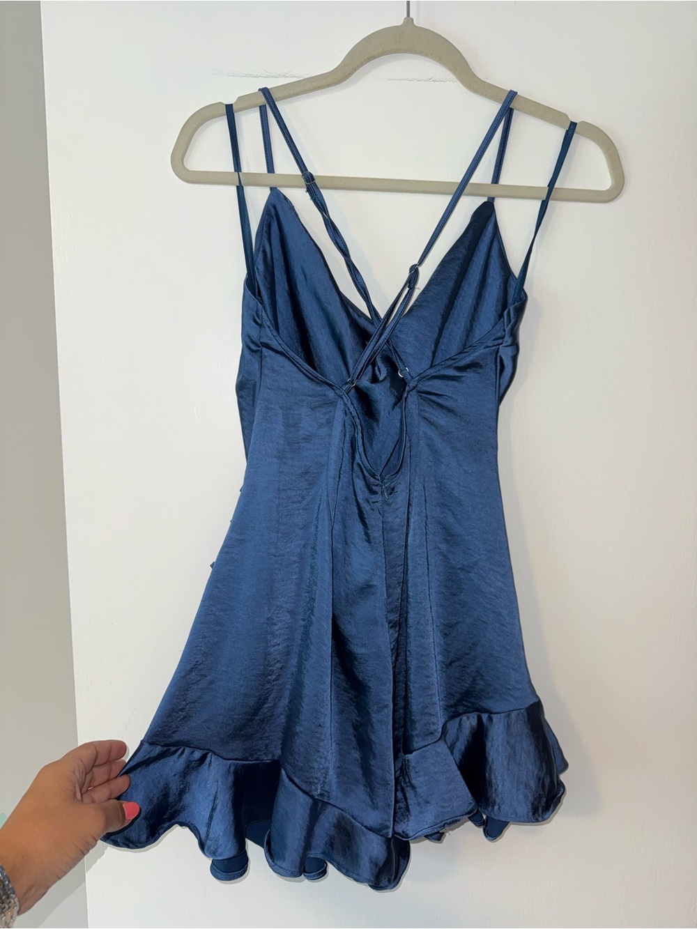 NWT Polly Satin Ruffle romper - Picture 2 of 4